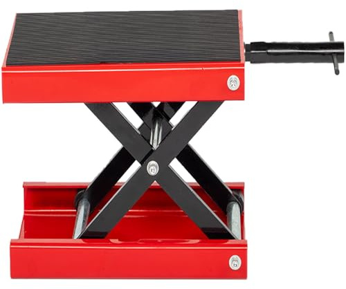 MOTOOS Motorcycle Lift Jack 1100 lbs Scissor Jack Stand, Adjustable Height 3.25-13.25, Heavy Duty Steel Motorcycle Jack Lift for Dirt Bikes, ATVs, Scooters & Garage Maintenance