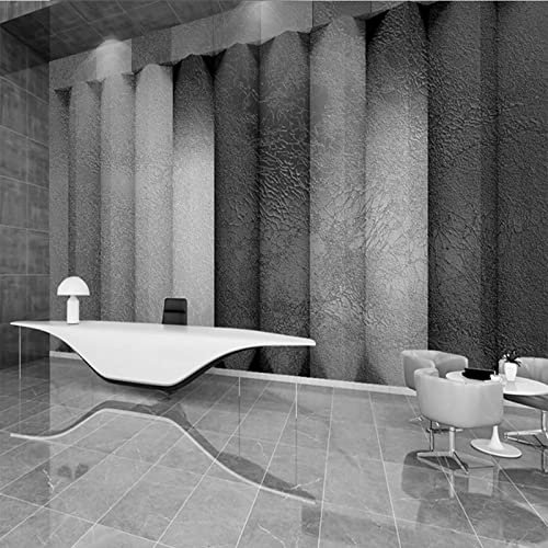 YXTSmurals Gris Rayas Tablones Papel Pintado No Tejido Fotomural Vinilo Pared, Mural De Efecto 3D Pared Pintado Papel Tapiz 3D Decoración Dormitorio Fotomural Sala Sofá Mural