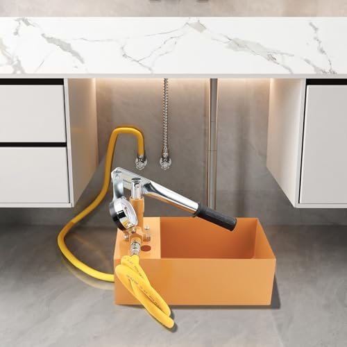 1/2zoll Befüllpumpe Handpumpe,25 Kg 2,5 Mpa Manuelle Druckprüfpumpe | Abdrückpumpe Prüfpumpe Befüllpumpe für Heizung Und Solar, Gelb