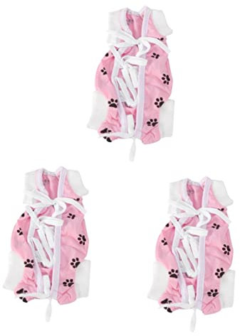 POPETPOP 3-teiliges Hundekleid Haustier-hundekostüm Pflegekleidung Für Hunde Verletzungen Stilvolles Hunde-Outfit Größe S
