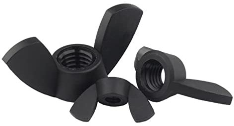 FEEIMOL Ecrou a Oreille en Plastique Écrous à Ailettes en Nylon Noir M10 (6 pcs)