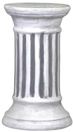 gartendekoparadies.de Rund-Säule, Steinsockel, H. 58 cm, Stellfläche Ø 30 cm, 44 kg, Grau, frostsicher aus Steinguss für Außenbereich