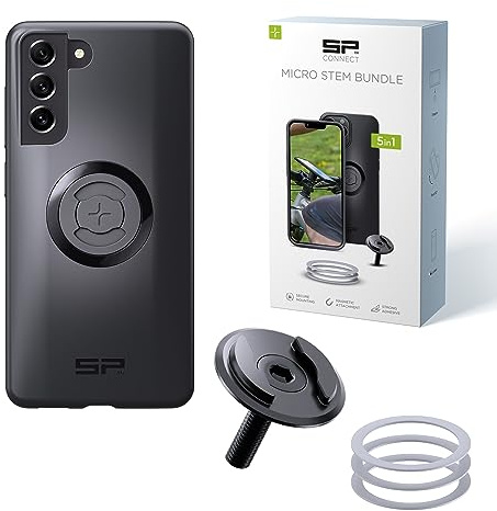SP CONNECT Micro STEM Bundle | SPC+ | Kompatibel med Samsung S21 Fe | MTB-mobiltelefonhållare | MTB-cykelhållare | MTB-tillbehör | MTB-telefonhållare | MTB-telefonhållare styre
