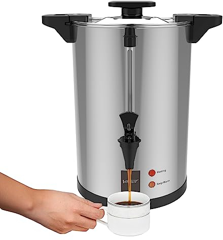 Valgus urna per caffè commerciale in acciaio inox da 55 tazze e 8 litri con Professional Macchina per caffè, Caffettiera per casa, feste, uffici, matrimoni
