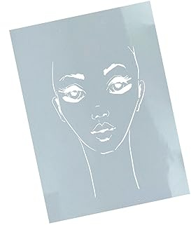 Schablone Face drawing - Wandschablone Stencil Gesichtsschablone Gesicht Frau Malschablone - Malerei Airbrush Kunst Deko Scrapbooking - zAcheR-fineT (DIN A3)