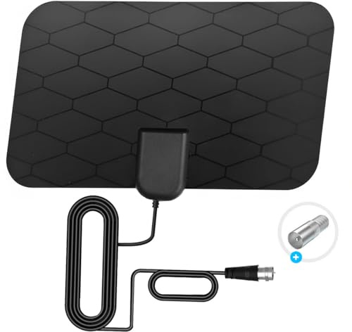 Digital TV-antenn, antenn för smart TV, 360°mottagning, stöder 4K 1080p smart tv, avtagbar signalförstärkare-signal booster-HDTV-antenn 3,0 m koaxial HDTV-kabel, bärbar HD TV-antenn inomhus