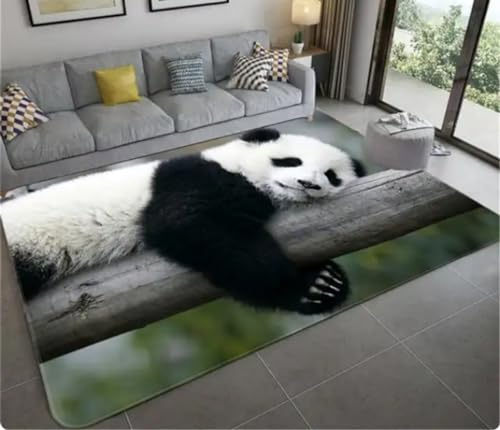 KIESEY Panda Print Bambus Teppich Wohnzimmer Schlafzimmer Türmatte Küche Eingang Dekoration rutschfeste Fußmatte 200x300cm