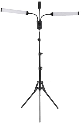 LED-Fotobeleuchtung, Professionelles Faltbares 360-Grad-Schwanenhals-LED-Fülllicht für Make-up-Selfie (EU-Stecker)