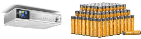 Karcher RA 2060D-S - Unterbau-Küchenradio mit CD-Player & Amazon Basics AAA-Alkalibatterien, leistungsstark, 1.5 V, 100er-Pack