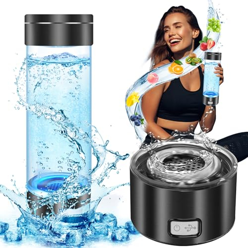 Abaokai Water Bottle, Portable Rechargeable Hydrogen Water Generator, SPE PEM Technology, 3 Min Quick Electrolysis, 420ml, Food Grade Material