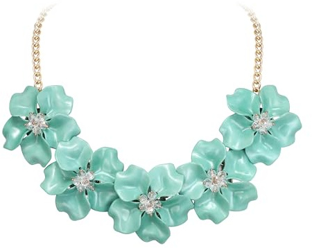 EVER FAITH Blume Choker Halskette für Damen, leichtes Gewicht Acryl florale Statemente Sommer Boho-Schmuck