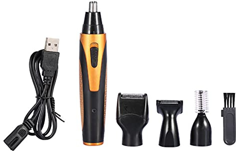Nasenhaartrimmer für Männer, Nasenhaarentfernungsset, USB Wiederaufladbar, Herren-Nasen- und Ohrhaarschneider, 4-in-1, Elektrischer Bart- und Augenbrauenschneider, Rasierset