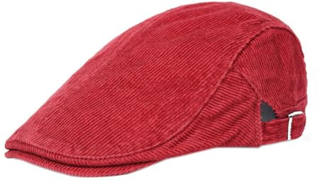Aublinto Baseballkappe aus Cord Cord Newsboy Cap Cord Kappe Unisex Cord Flatcap Warme Schiebermütze Freizeit Cord Kappe Maler Mütz Verstellbarer Cord Flatcap Retro Flat Caps