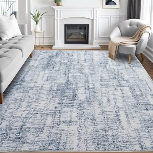 Tinyboy-hbq Tappeto Salotto Moderno Lavabile Camera da Letto Pelo Corto Antiscivolo Morbido Moderni Soggiorno Grandi (Astratto Azzurro/Multi, 200 x 300 cm)