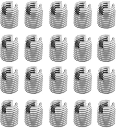 20 Stück Selbstschneidende Gewindeeinsätze, M4 x 8 mm Metall Schlitzschrauben Gewindeeinsatz Set Spiralförmiger Reparatureinsatz für die spiralförmige Reparatur