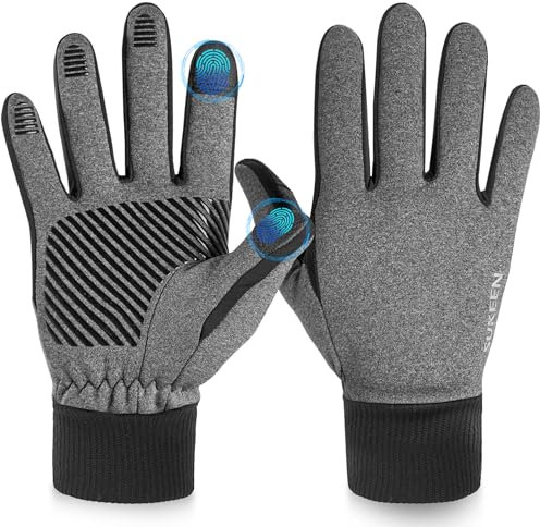 Sukeen Fahrradhandschuhe Herren Damen Winterhandschuhe, Touchscreen Handschuhe Thermohandschuhe Autofahrerhandschuhe Warme Schwarze Handschuhe Sporthandschuhe zum Radfahren Laufen Wandern
