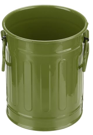 PATIKIL Fass-Bleistifthalter, Metallstifthalter für Schreibtisch Stifthalter Becher Organizer mit Griffen Make-up Pinselhalter Schreibwaren Aufbewahrung, Dunkelgrün