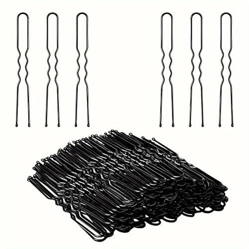 IMAXWAVE Horquillas de pelo en U, Pasadores de pelo en U, Ganchos para el cabello en U, Clips para el cabello en U, Horquillas para el cabello en U, Horquillas en U, Ganchillos en U, 6 Cm (Negro)