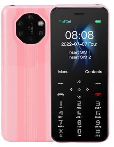 PUSOKEI Teléfono Celular 2G, Teléfono para Personas Mayores Desbloqueado, Pantalla de 1,77 Pulgadas, Doble SIM, Modo de Espera Dual, 1000 MAh, Teléfonos Móviles Pequeños con Linterna LED