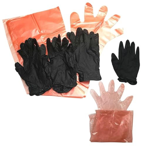 eizliyorum Game Cleaning Gloves | 24 Pairs Cleaning Gloves for Deer Gutting,Long Arm Gloves, Short Nitrile Gloves, Field Game Gloves Kit for Hunting Cleaning
