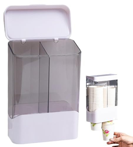 Distributeur de gobelets en carton mural - Porte-gobelet en carton - Type pull - Refroidisseur d'eau - Sans perçage - Peu encombrant - Pour hôpital, salle de sport, dortoir