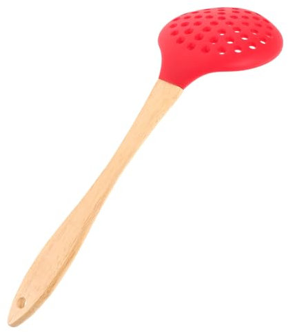 OFFSCH Cuchara Redonda Mango De Silicona Cuchara Filtro De Aceite Para Servir Alimentos Colador Para Ollas Calientes Utensilio De Cocina Hogar y Restaurante