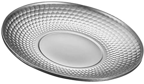 MAGICLULU Retro Hammered Dial Stainless Steel Plate Vintage Dinner Plate for Camping Cooking