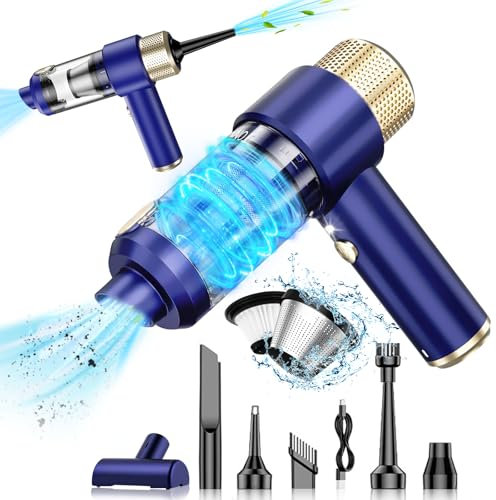 TENGWUDZ Aspirapolvere a batteria senza fili 12000 PA 4 in 1 con 2 filtri HEPA lavabili per auto, cucina, casa e pulizia dei peli di animali, ricaricabile, portatile, leggero