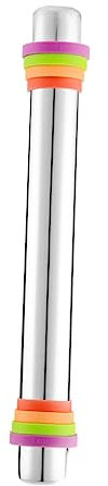 ULTECHNOVO Rodillo De Masa Antiadherente Hogar Rodillo De Cocina Ajustable Fabricado Material De Acero Inoxidable y Silicona Para Amasar y Hornear Panes y Masas
