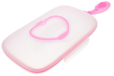 minkissy Aufbewahrungsbox Tragbare für Babyservietten für Kinderwagen Feuchttücherbox aus Pp mit Einfacher Einhandbedienung Rosa und Außeneinsatz