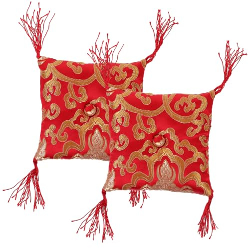 Toddmomy 2 Piezas Cojín para Cuenco Tibetano Suministros Budistas Decorativos Cojín de Cuenco Budista para Salón de Buda Tapete para Artesanal Varios estilos