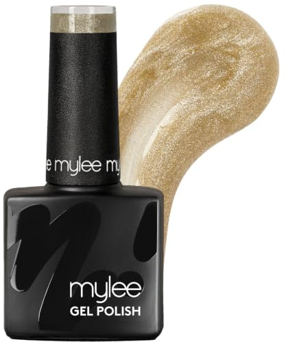 Mylee Gel-Nagellack 8ml [Fields Of Gold] UV/LED Maniküre, Pediküre | Lang anhaltend, für professionellen Gebrauch im Salon und zu Hause [Fine Glitter Range] - Vegan und frei von Tierversuchen