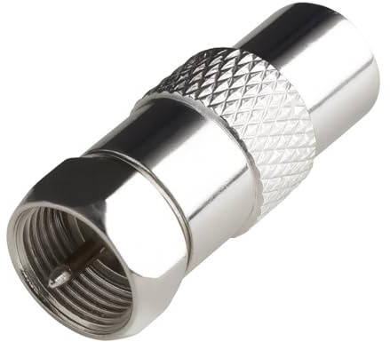 DRUT TV Plug Adapter, PAL Male to F-Type Female Converter | Coaxial Aerial RF Connector, Compatible with TV, Satellite, Freeview, Virgin, Cable Installations