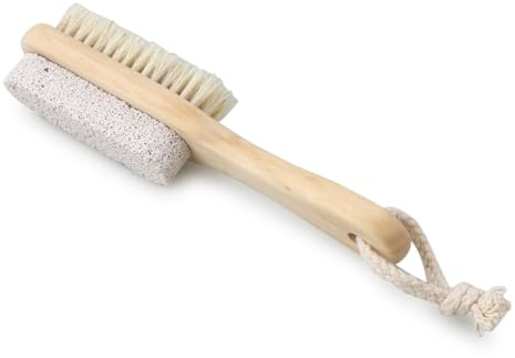 FONDOTIN Cepillo Corporal de Madera y Púmice para Exfoliar y Limpiar Uñas en Baño