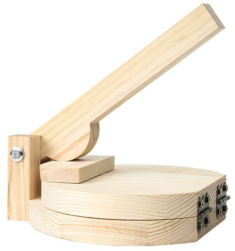 AZIDWERYQ Pressure de Tortilla en Bois 6 Pouces pressère Tortilla Rond avec charnière Lisse et poignée Longue Efficace et Fabricant de Labour pour Une Presser Cuisine