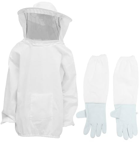 DIYEAH Vêtements Apiculteur Respirant et Résistant Veste et Mitaines Polyester et Protection Complète pour Apiculture Professionnelle