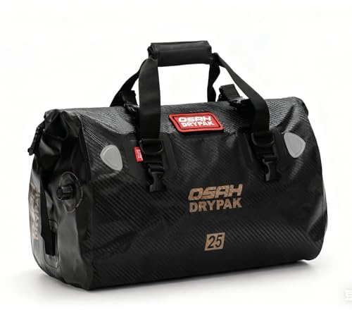 CommerceXone Borsa Moto Impermeabile 25/40/60L – Borsa Posteriore da Sella in PVC con Tasca Esterna a Rete per Viaggi e Outdoor