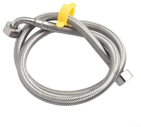 Flexible Stainless Steel Pipe Connector Elbow Hose 1/2 Inch 90 Degree Hot Cold Water Inlet for Plumbing Installations in Boilers Bathrooms Kitchens Toilets Leak Resistant Design(100cm)