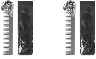 Juego de 2 peines para barba para hombre, peine de bolsillo, dientes finos, herramienta de peluquería