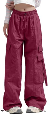 Generico Pantaloni Donna Curvy Cargo Estivi Vestiti Rilassata Costume Multitasche Leggeri Leggins A Zampa Abbigliamento Larga Divisa Arrampicata Elasticizzati Pantalone