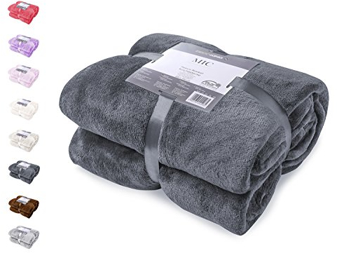 DecoKing Kuscheldecke 70x150 cm grau Decke Microfaser Tagesdecke Fleece weich sanft kuschelig anthrazit Graphit Grey dimgray Charcoal Mic
