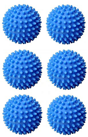 Dryer Balls, Reusable Tumble Dryer Balls Dryer Cubes for Non-Melt new softer material, Pack of 6 (Blue)