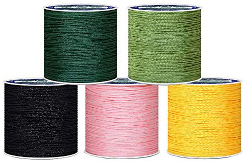 0,8 mm 45 m Nylonfaden Nylonschnur Gemischten farbigen Schnur für DIY Halskette Handwerk für perlen Schmuckherstellung Schnur Stretchfaden Draht Stoff String (Grasgrün)