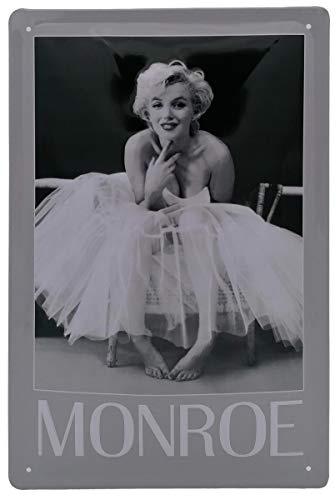 Cartel de chapa retro de 30 x 20 cm, apto para fans de la película Marilyn Monroe, placa decorativa de cine, chapa de acero en relieve