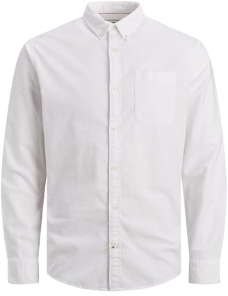 JACK & JONES Herr Oxford Skjorta, Vit, L