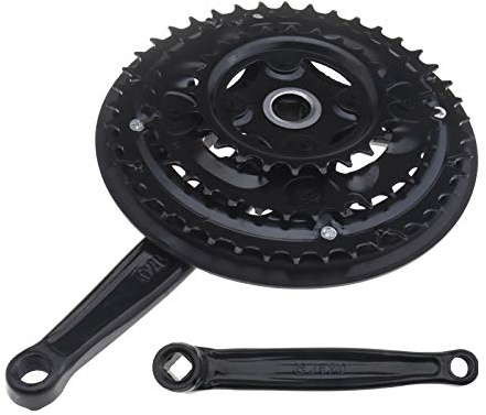 Be In Your Mind Kit Bielas Triples para Bicicleta Montaña Brazo Manivela 170 mm Platos Negros 42/34/24T con Soporte Inferior Apto para 5/6/7/8 Velocidades la Mayoría de Los Accesorios Repuesto MTB