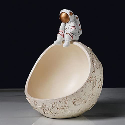YXCKG Cuenco para Llaves para Mesa De Entrada, Vaciabolsillos Recibidor Bandeja Decorativa Decoración Creativa De La Mesa De Centro, Decoraciones Navideñas Modelo Media Luna (Color : White)
