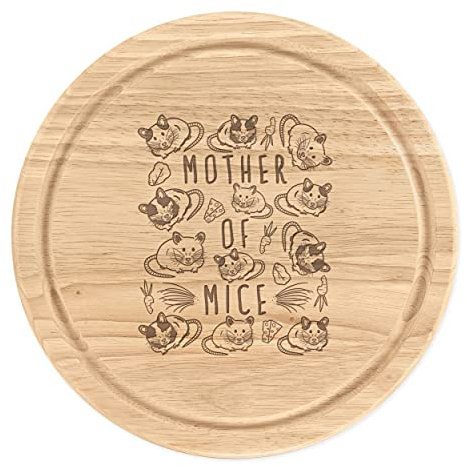 Madre De Ratones Madera para Picar Tabla de Quesos Redondo 25cm