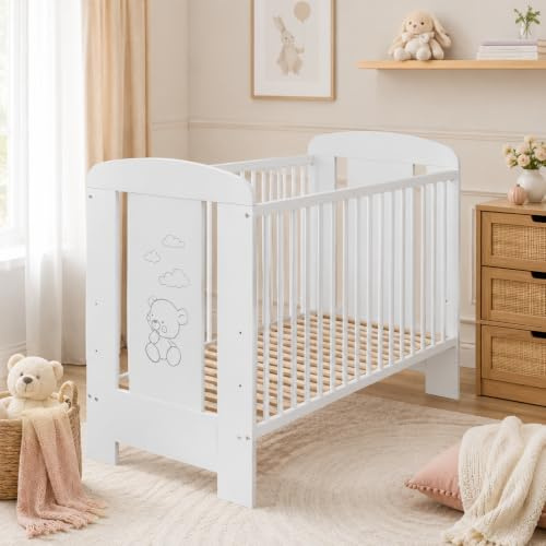 Best For Kids Cama para niños |Cuna Bebe Convertible en 3 Colores | Cuna Bebe Madera ohne Matratze | Children's Bed with Complete Natural Bebek Yatagi & Baby Cot Set | Cama montessori120 x 60 cm