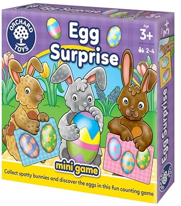 Orchard Toys Egg Surprise Spiel, kleines und kompaktes Reisezahlen-Zählspiel für Kinder im Alter von 3–6 Jahren